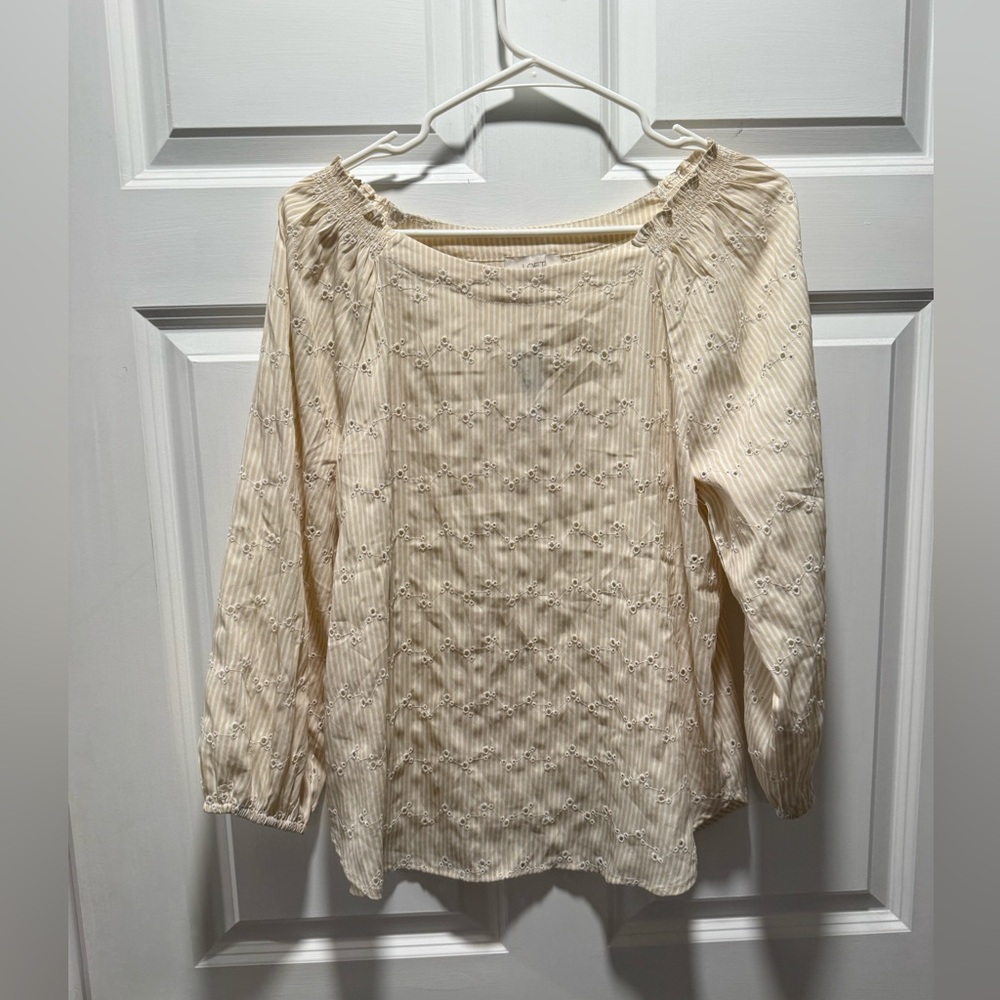 Loft Smocked Floral Shirt